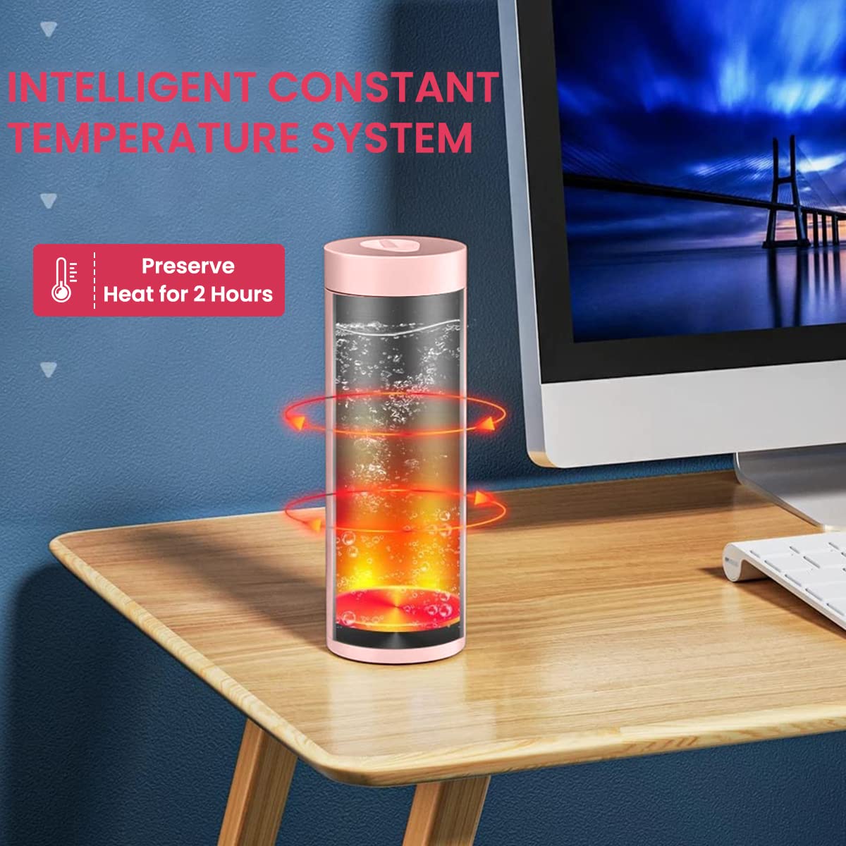 HASTHIP Electric Travel Kettle 0.4 Litre Electric Kettle 304 Stainless Steel Portable Electric Kettle Multipurpose Thermos Cup for Milk, Tea, Leak-Proof Waterproof Electric Kettle, Pink HASTHIP Electric Travel Kettle 0.4 Litre Electric Kettle 304 Stainless Steel Portable Electric Kettle Multipurpose Thermos Cup for Milk, Tea, Leak-Proof Waterproof Electric Kettle, Pink
